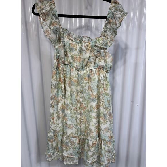 Rochelle’s Fashion Boutique Floral Ruffled Summer Dress Lined Size M - Picture 1 of 5